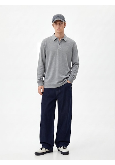 LTB Kısa Kollu Faded Fabric Gri Sweatshırt