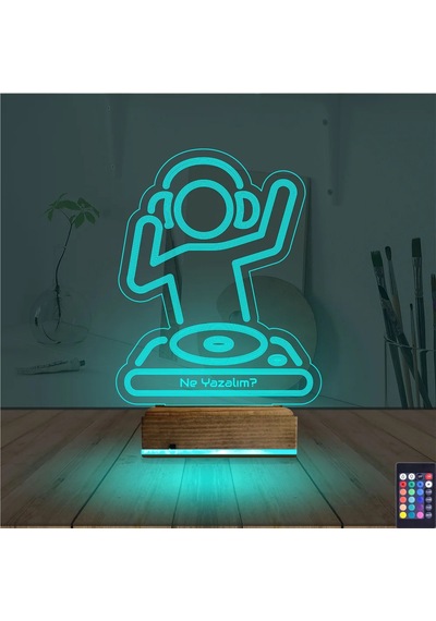 Luvivia Dj Mixer Kişiye Özel 3d Lamba - Masa Gece Lambası Şeffaf