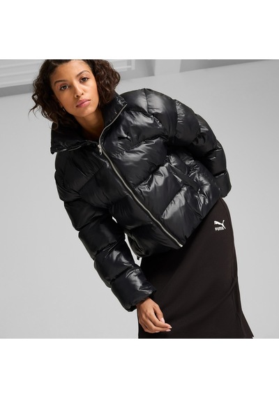 Puma Shiny Puffer Kadın Siyah Mont Düz 626514