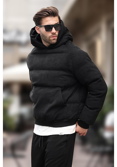 Madmext Siyah Kapüşonlu Erkek Şişme Mont 7235-siyah Siyah