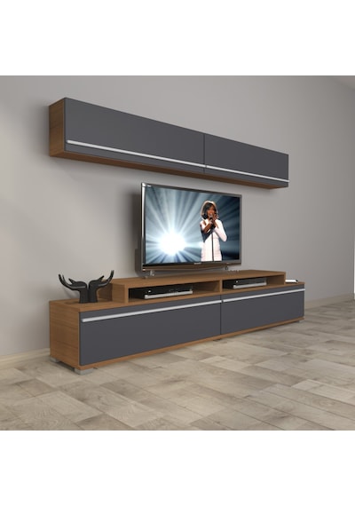 Decoraktiv Ekoflex 5 Mdf Tv Ünitesi Tv Sehpası Ceviz - Antrasit