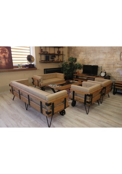 Ntconcept Ntconcept Masif Ağaç Loft Koltuk Takımı