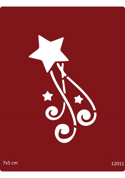 Airbrush Tattoo Kayan Yıldızlar Yapışkanlı Stencil Süsleme Ve Boyama Kalıbı