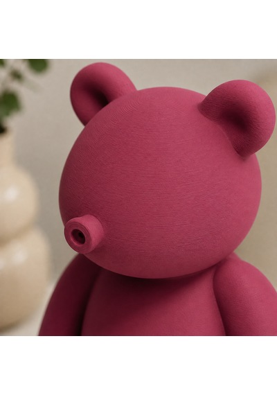 Dekoratif Ayı Biblo 24 Cm 3d Baskı Pembe Mor Vişne Modern Ev Dekoru Bordo