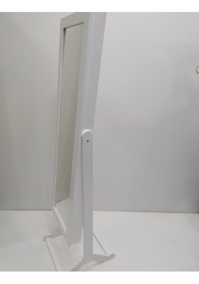Bengi Ticaret Boy Ahşap Kayın Mdf Gövde Natüre Klasik El Yapım Ayna Takı Dolabı Parlak Beyaz