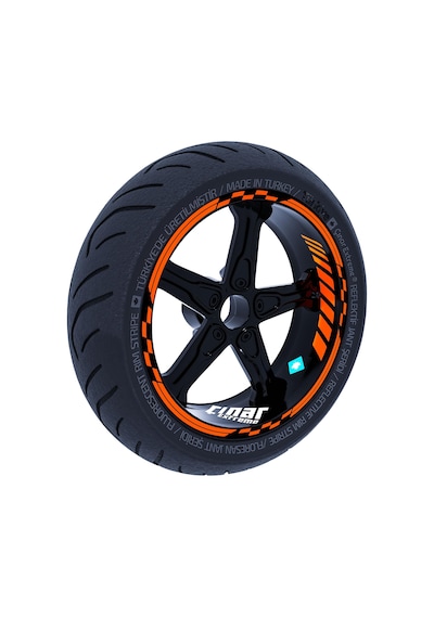Alev Turuncusu Moto GP İç Dış Jant Şeridi Takım Sticker Çınar Extreme
