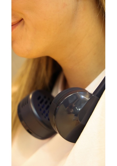 Lacivert Taşınabilir Ve Şarjlı Boyun Fanı- Built-in 2000mah Neck Fan Nave Blue