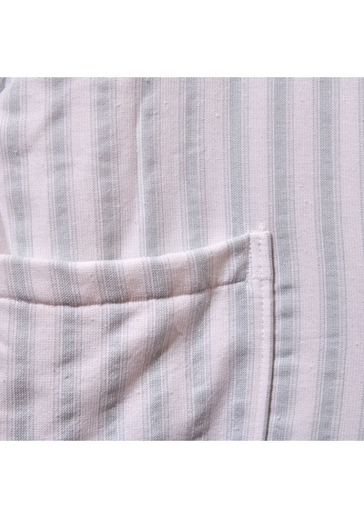 Soft Kimono Çizgili Erkek Bornoz - Beyaz / Mavi - S / M Çok Renkli