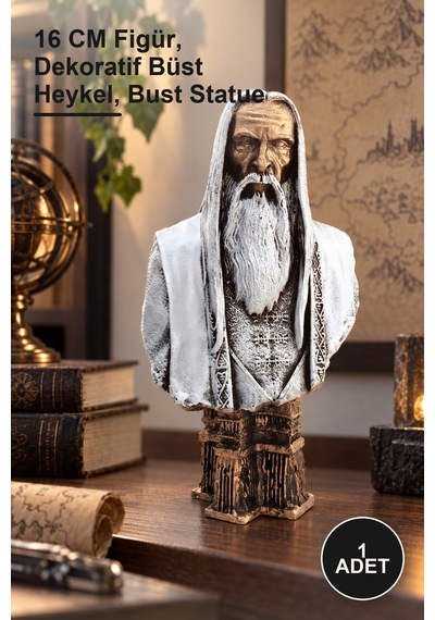 1 Adet Saruman Büst Büyük 16 Cm Figür, Dekoratif Büst Heykel, Bust Statue