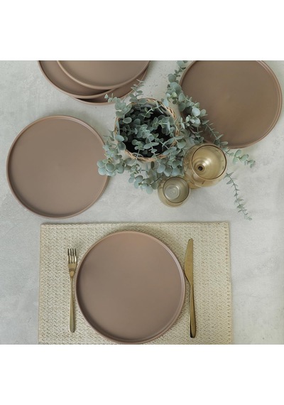 Mat Toprak Taupe Stackable Servis Tabağı 27 Cm 6 Adet 977 Çok Renkli