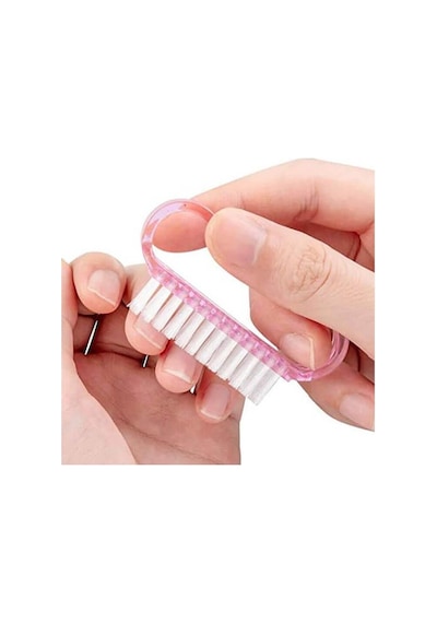 Koodmax Mini Tırnak Temizleme Fırçası Tırnak Toz Temizleme Fırçası Pembe 10'lu