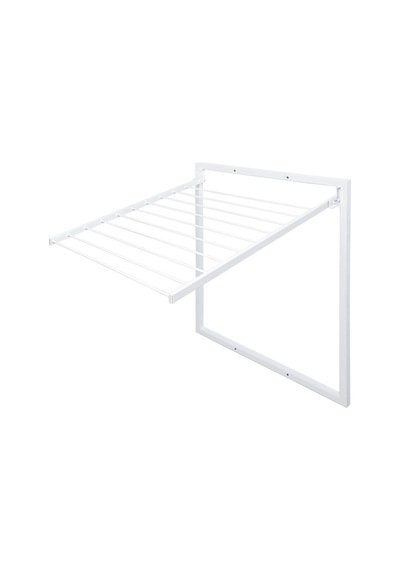 Duvara Monte Katlanabilir Ergonomik Çamaşır Havlu Kurutma Askılık 11 Paslanmaz Çelik Çubuk 70x60 Cm Beyaz