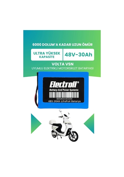 Volta Vsn Batarya Ultra Yüksek Kapasite Lifepo4 48v 30ah Elektrikli Motosiklet Bataryası