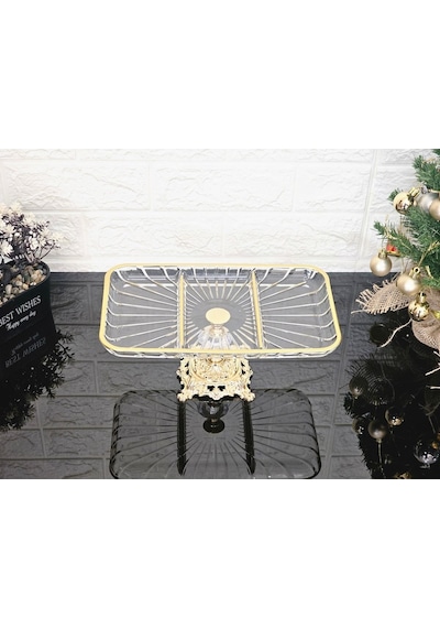 Paşabahçe Elegance Bölmeli Gold Döküm Ayaklı Sunum Kayık Dikdörtgen Tabak & Servis Tabak 27 Cm Beyaz Paşabahçe Elegance Bölmeli Gold Döküm Ayaklı Sunum Kayık Dikdörtgen Tabak & Servis Tabak 27 Cm Beyaz