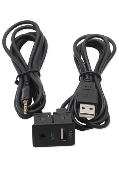 Araç İçi Kontrol Paneli Usb 3.5mm Dişi Erkek Uzatma Aux Kablosu