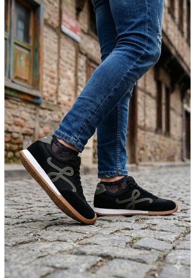 Pepita E472 Rahat Özel Tasarım Spor Sneaker Erkek Ayakkabı Siyah