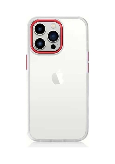 Apple Uyumlu iPhone 12 Pro Kılıf Zore Krom Kapak Kırmızı