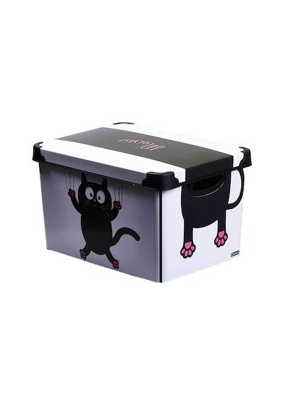 Style Box Meow Desenli 20 L Dekoratif Saklama Kutusu Çok Renkli