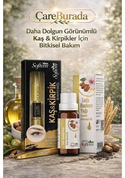 Softem Kaş Kirpik Bakım Yağı 20 ML + Tatlı Badem Yağı 20 ML