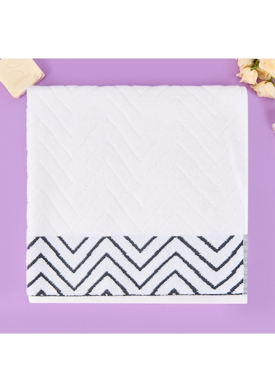 Soft Wave Banyo Havlusu - Beyaz - 70x140 Cm Renkli