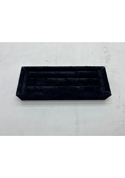 Süet Kumaş Siyah Renk 18 / 7 Cm Rulo Çekmece İçi Yüzük Standı