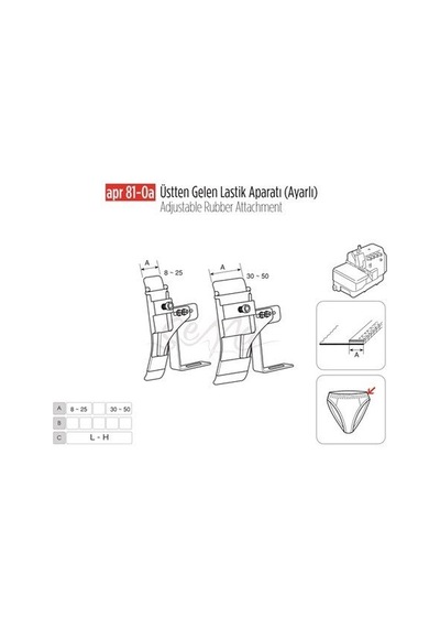 Üstten Gelen Ayarlı Lastik Apara 50mm/apr81-0 A