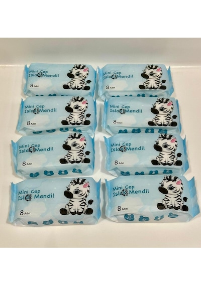64'lü Mini Cep Islak Mendil Seti + 100 Adet Sihirli Tablet Sabun - Hijyen Paketi Mavi