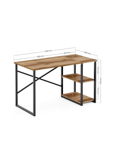 Ceramical Msr Raflı Çalışma Masası Meşe 60 x 120 CM Meşe