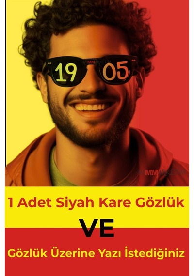 Parti Gözlüğü Sarı Kırmızı Yazılı Gözlük Şampiyonluk Kutlaması İçin Sarı Kırmızı Yazılı Gözlük