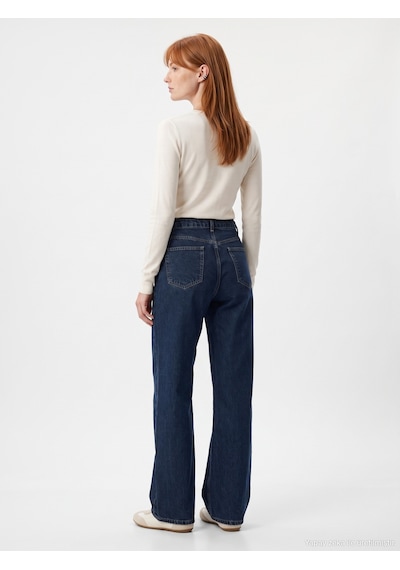 Dilvin 72369 %100 Pamuk Wide Leg Jean-lacivert