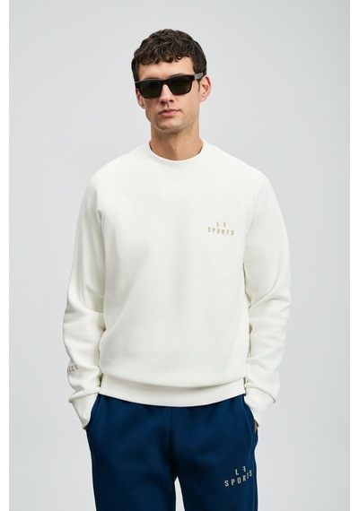 Lufian Sıgma Erkek Sweatshirt Kırık Beyaz Kırık Beyaz 112030186100510 Beyaz