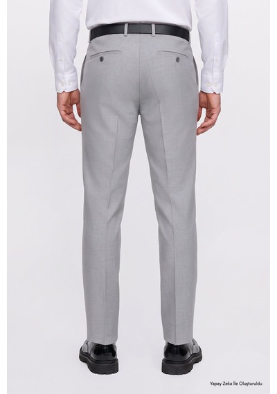 Ac&Co / Altınyıldız Classics Erkek Grı Slim Fit Dar Kesim Klasik Yan Cep Pantolon Gri