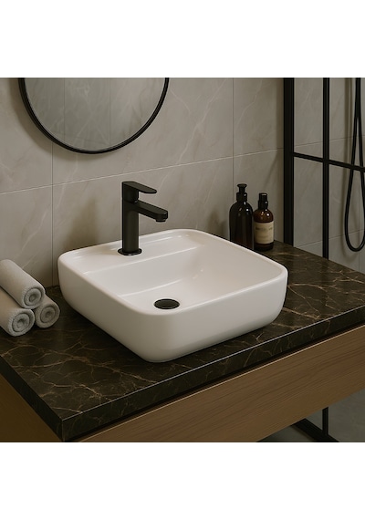 Turavit PRT0711 Porto Batarya Delikli Çanak Lavabo 40 x 40 CM