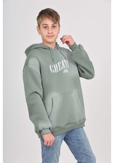 Toontoy Kids Toontoy Erkek Çocuk Pistole Baskılı Sweatshirt Koyu Yeşil