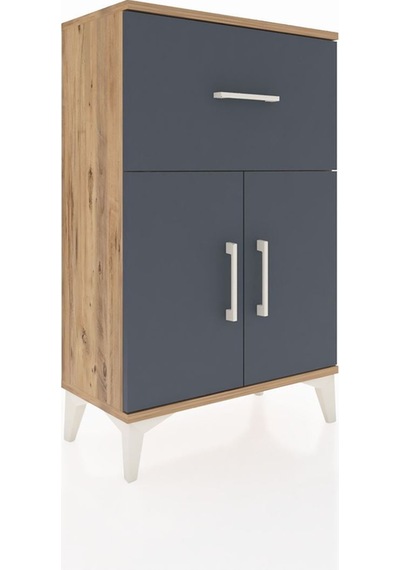 Arges Komodin Tek Raflı Tek Çekmeceli 2 Kapaklı 60x30x96 Çam-antrasit Atlas Çam Arges Komodin Tek Raflı Tek Çekmeceli 2 Kapaklı 60x30x96 Çam-antrasit Atlas Çam