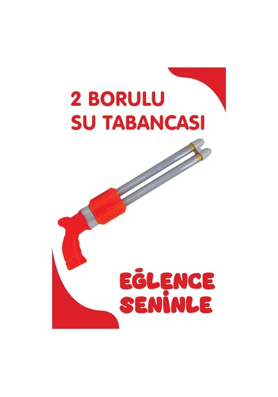 2 Borulu Su Tabancası Çift Borulu Pompalı Su Oyuncağı Yaz Plaj Ve Bahçe Oyuncağı 3 Renk Beyaz
