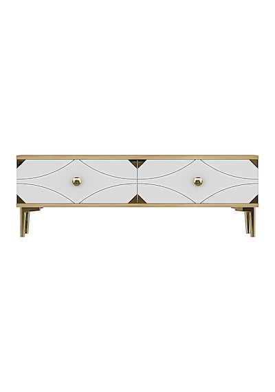 Tsa1297dbg - Alfa Tsa120 Tv Stand, Tv Sehpası, Tv Ünitesi Safirmeşe - Beyaz - Gold 120cm Tsa1297dbg - Alfa Tsa120 Tv Stand, Tv Sehpası, Tv Ünitesi Safirmeşe - Beyaz - Gold 120cm