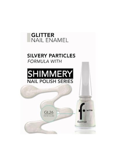 Glitter Yarı Transparan Parlak Bitişli Simli Oje 11 Ml 26 Snow Globe