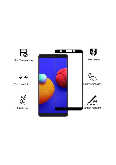 Zore Galaxy A01 Core Uyumlu Kenarları Kırılmaya Dayanıklı Cam Ekran Koruyucu