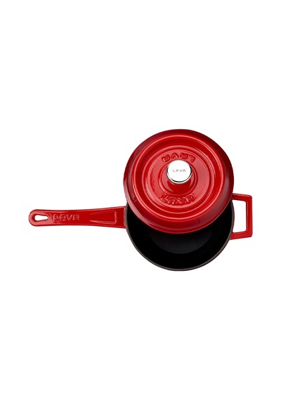 Lava Döküm Yuvarlak Sos Tenceresi. Döküm Demir Yekpare Saplı Trendy Serisi Çap Ø18 Cm.