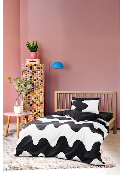 Cozy Home Mono Tek Kişilik Lastikli Çarşaflı Nevresim Takımı Flow Siyah Siyah