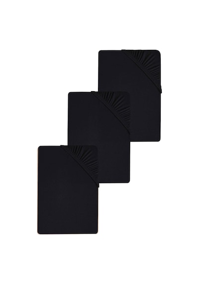 3 Adet Düz Pamuklu Tek Kişilik 80 X 200 + 30 Cm Lastikli Penye Çarşaf Siyah
