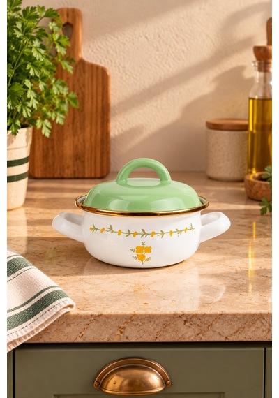 Bernardo Almera Emaye Mini Pot 12 Cm Siyah