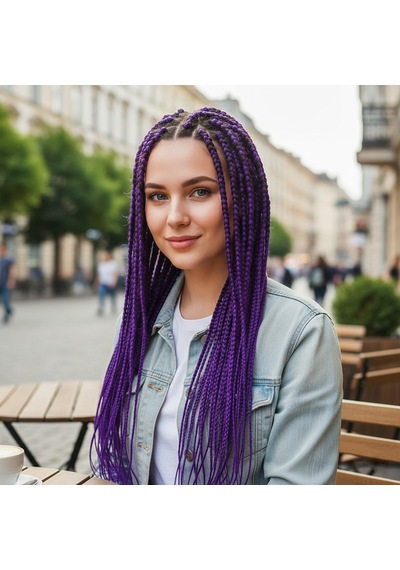 Afrika Örgüsü Ve Rasta İçin Sentetik Saç - Mor