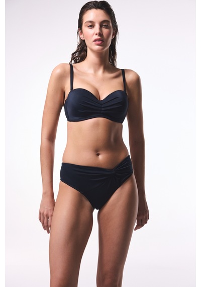 Penti Siyah Lotus Çizgili Toparlayıcı Balenli Balconette Bikini Üstü