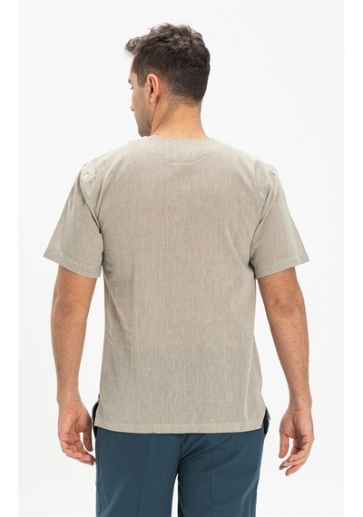 Kısa Kol Şile Bezi Bisiklet Yaka Erkek Tshirt Taş 3031