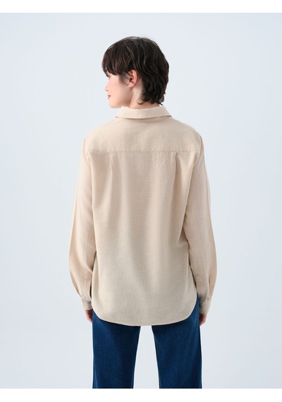 LOFT Loose Fit Kadın Gömlek U.kol Lf2039039 Q1.v1 Bej