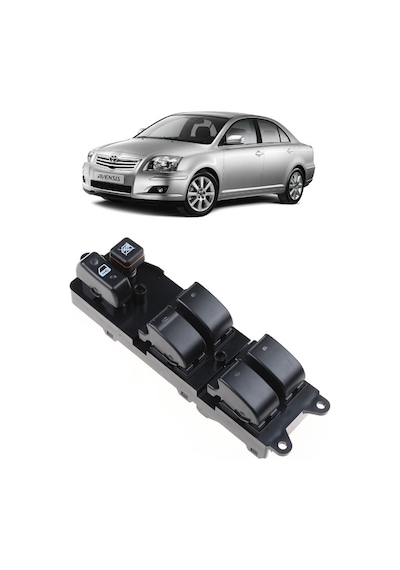 Toyota Avensis 2003 - 2008 Uyumlu Ön Sol Kapı Dörtlü Cam Açma Düğmesi Siyah 84820-0f030