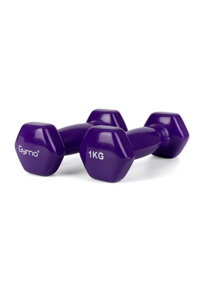 Gymo Hex Shape Vinil Dambıl 2x1kg Mor