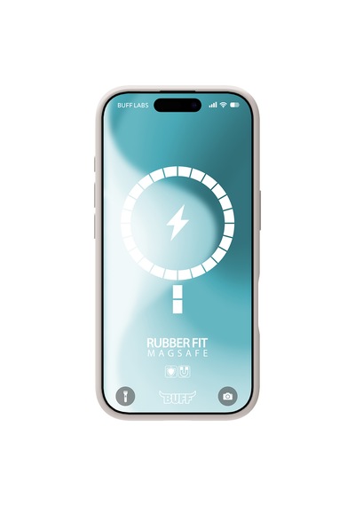Apple Uyumlu iPhone Buff 16 Magsafe Rubber Fit Silikon Kılıf Stone Gray
